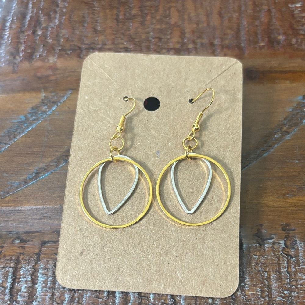 Elegant Gold and Silver Dangle Earrings